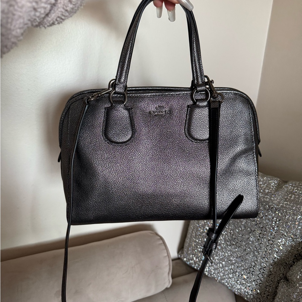 Coach Silver Leather Satchel